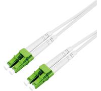 ROLINE Cordon FO duplex OS2, Singlemode 9/125µm LC-APC/LC-APC, armé dacier, LSOH, blanc, 1 m