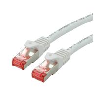 Roline - Cordon de raccordement - RJ-45 (M) pour RJ-45 (M) - 30 cm - SFTP, PiMF - CAT 6 - sans halogène, moulé, bloqué - blanc