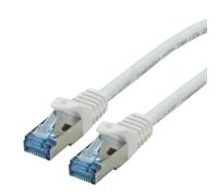 ROLINE Cordon LAN Cat 6A - Component Level - Câble réseau S/FTP Ethernet avec connecteur RJ45 - blanc 0,3 m