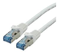 ROLINE Cordon LAN Cat 6A - Component Level - Câble réseau S/FTP Ethernet avec connecteur RJ45 - blanc 3 m