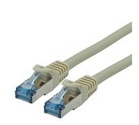 ROLINE Cordon LAN Cat 6A - Component Level - Câble réseau S/FTP Ethernet avec connecteur RJ45 - gris 0,5 m
