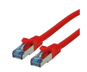 ROLINE Cordon LAN Cat 6A - Component Level - Câble réseau S/FTP Ethernet avec connecteur RJ45 - rouge 0,3 m
