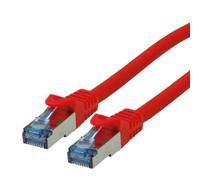 ROLINE Cordon LAN Cat 6A - Component Level - Câble réseau S/FTP Ethernet avec connecteur RJ45 - rouge 1 m