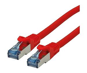 ROLINE Cordon LAN Cat 6A - Component Level - Câble réseau S/FTP Ethernet avec connecteur RJ45 - rouge 3 m
