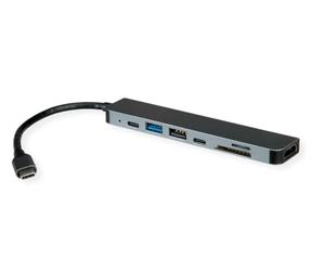 ROLINE Dockingstation USB Typ C, 4K HDMI, USB 2.0 (Typ-A), USB 3.2 Gen 1 (Typ C), PD, SD/MicroSD