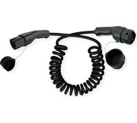 ROLINE E-Auto Ladekabel Typ2, 3-phasig, 480VAC (3P+N+E), 32 A, 22 kW, Spiralkabel, 7,5 m