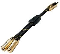ROLINE GOLD 3,5 mm audio stéréo Split câble adaptateur en Y | distributeur audio pour appareils multimédia | 0,15 m