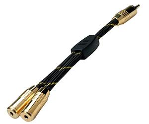 ROLINE GOLD 3,5 mm audio stéréo Split câble adaptateur en Y | distributeur audio pour appareils multimédia | 0,15 m