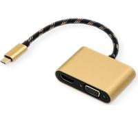 ROLINE GOLD Adaptateur d'écran USB type C - VGA + HDMI