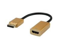 ROLINE GOLD Adaptateur DisplayPort-HDMI avec câble | DP M - HDMI F | 0,15 m