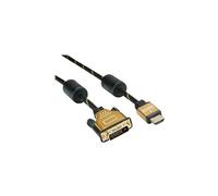 Roline Gold - Câble adaptateur - liaison double - DVI-D mâle pour HDMI mâle - 1 m - blindé - noir, or - support 4K