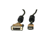 Roline Gold - Câble adaptateur - liaison double - DVI-D mâle pour HDMI mâle - 2 m - blindé - noir, or - support 4K