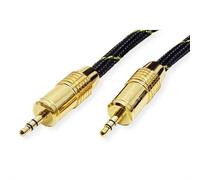 ROLINE GOLD Câble Audio 3.5mm Mâle/Mâle 10m - Connecteurs 3.5mm, Longueur 10 mètres, Couleur Noir et Or, Référence 11.09.4289