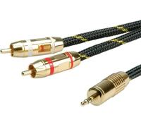 ROLINE GOLD Câble audio 3,5mm Stéréo - 2x RCA, M / M, 10 m