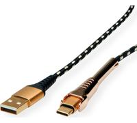 ROLINE GOLD Câble de synchronisation et de charge USB 2.0, USB-A/USB-C, support, 1 m