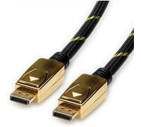 ROLINE GOLD Câble DisplayPort I Transmission vidéo et audio I DP M - M I noir/gold 10 m