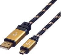 ROLINE GOLD Câble USB 2.0, type A - mini 5- broches 0,8m