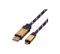 ROLINE 11888825 - Câble USB2.0 ROLINE GOLD, A-MicroB, M/M, 0,8