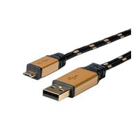 ROLINE GOLD Câble USB 2.0, USB A mâle - Micro USB B mâle, 1,8 m