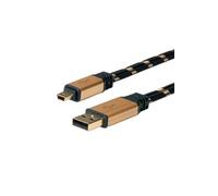 ROLINE GOLD Câble USB 2.0, type A - mini 5- broches, 3 m