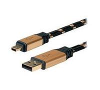 Roline Gold - Câble USB - mini USB type B (M) pour USB (M) - USB 2.0 - 3 m - noir, or