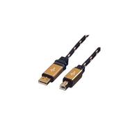 Roline Gold - Câble USB - USB (M) pour USB type B (M) - USB 2.0 - 1.8 m - noir, or