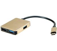 ROLINE GOLD Station daccueil USB type C, 4K HDMI, 2 ports USB 3.2 Gen 1, 1x USB type C PD (Power Delivery)