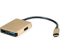 ROLINE GOLD Station d'accueil USB type C, HDMI 4K, 2x USB 3.2 Gen 1, 1x PD