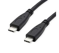 ROLINE 11.44.9057 - Câble USB-C vers USB-C 3.2 Gen 2 (3.1 Gen 2) 1m, 10Gbit/s, 100W Power Delivery, Noir, Blindage magnétique, TPE