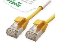 ROLINE GREEN U/FTP Patch Cord Kat.6A (Class EA), LSOH, slim, gelb, 2 m