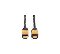 Câble de raccordement Roline HDMI Fiche mâle HDMI-A 10.00 m noir, or 11.04.5566 blindage double, contacts dorés Câble HDMI