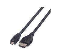 Roline HDMI High Speed Cable with Ethernet - Câble HDMI avec Ethernet - HDMI mâle pour 19 pin micro HDMI Type D mâle - 2 m - blindé - noir
