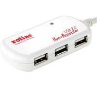 ROLINE 12.04.1085 Hub USB 2.0 4 Ports avec répéteur Blanc 12 m