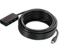 ROLINE Hub USB 3.2 Gen 1 4 ports avec répéteur, noir, 10 m