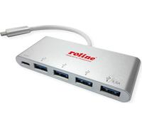 ROLINE Hub USB 3.2 Gen 1, 4x, câble de raccordement type C, avec 1 port PD