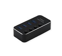 ROLINE Hub USB 3.2 Gen 1 pour Notebook, 4 Ports, commutables Individuellement, Noir