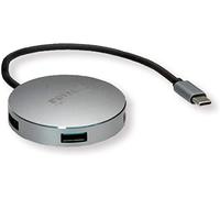Hub USB combi Roline 4 ports gris