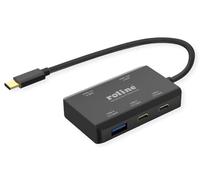 ROLINE Hub USB 3.2 Gen 2, 4X (2X USB-A + 2X USB-C), PD, câble de raccordement Type C