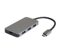 Hub USB combi Roline 3 ports argent (métallisé)