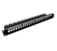 ROLINE Keystone 19'' Module Frame, Vide, 24 Ports, Shielded, Fixation par Clip, Noir