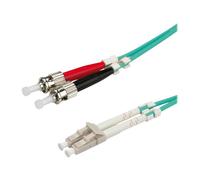 Roline LWL - Cordon de raccordement - LC multi-mode (M) pour ST multi-mode (M) - 3 m - fibre optique - 50 / 125 microns - OM3 - turquoise