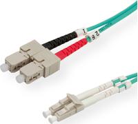 ROLINE LWL-Kabel 50/125µm OM3, LC/SC, turkis, 1 m