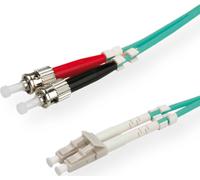 ROLINE LWL-Kabel 50/125µm OM3, LC/ST, Turkis, 1 m