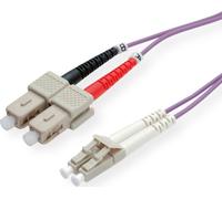 ROLINE LWL-Kabel 50/125µm OM4, LC/SC, violet, 0,5 m