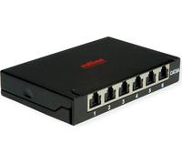 ROLINE Mini panneau de brassage, cat.6A (classe EA), 6x RJ45, 0,5U, blindé, noir