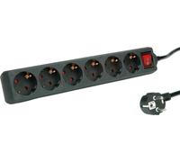 ROLINE Multiprise 6 prises avec interrupteur, noir, 3 m