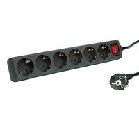 ROLINE Multiprise 6X avec Interrupteur, Noir, 1,5 m