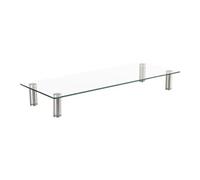 ROLINE Support pour écran en verre I Rehausseur d'écran pour PC I Hauteur de 75-85 cm I rectangulaire, 20kg I chrome