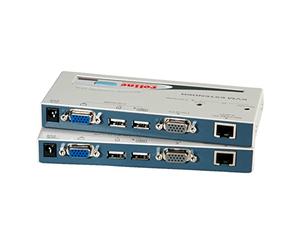 ROLINE Prolongateur Smart KVM via RJ-45, VGA, USB - Commutateurs écran-clavier-souris (VGA, USB, 1024 x 768 pixels, 150 m, metal, 20 x 156 x 65 mm)
