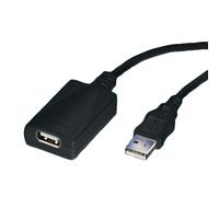 Roline Câble USB 2.0 USB-A mâle vers USB-A femelle 5 m actif noir 12.04.1089